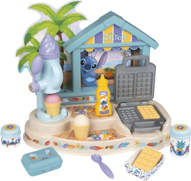 Igralni set plažni bar Lilo & Stitch, Smoby Stitch Beach Bar, 12 dodatkov, večbarven
