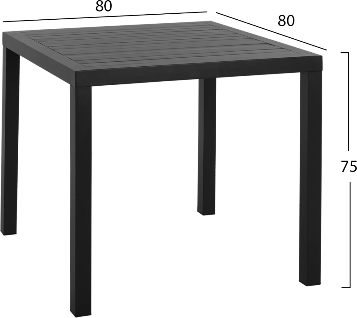 Aluminijasta miza 80x80, antracitna, FH5572.02