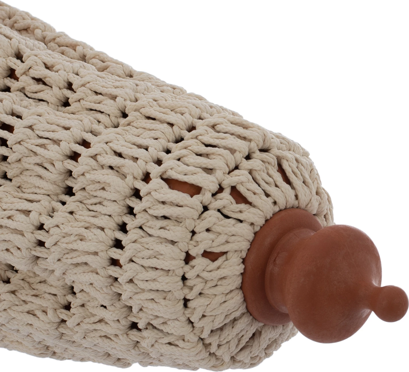 Senčnik makrame, ročno izdelan, bež, leseno ogrodje, Φ2,30 m, FH5779.01