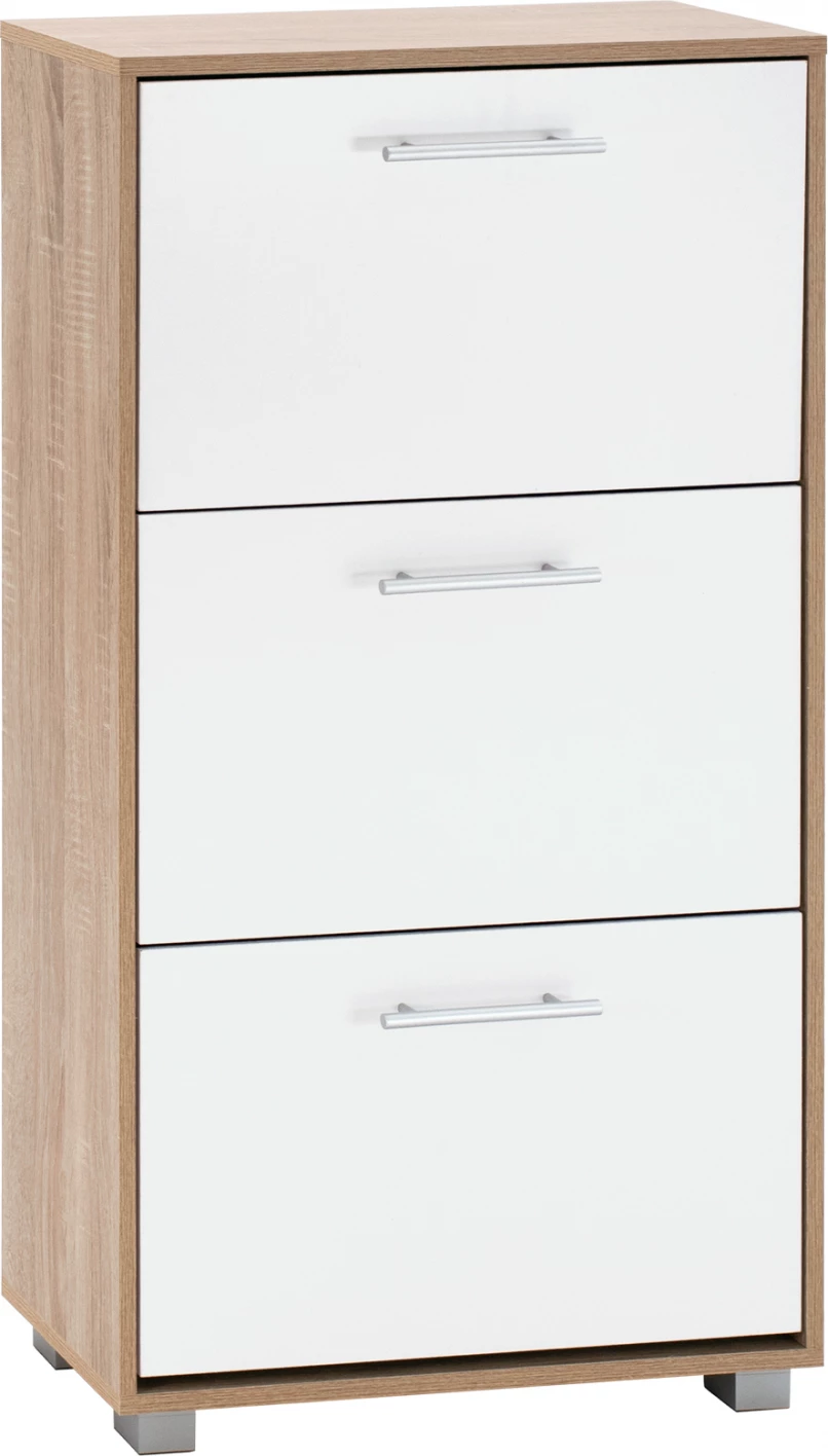 Omara za čevlje iz melamina 3-sedežna FH2221.06 Sonama-Bela 62x24x110cm