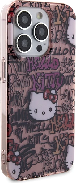 Ovitek za telefon z motivom Hello Kitty IML Tags Graffiti za iPhone 13 Pro/13, roza