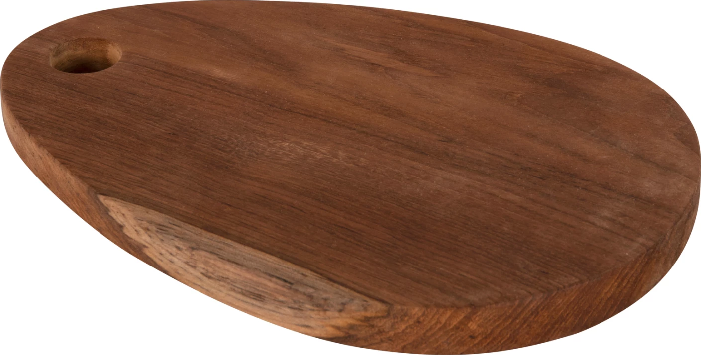 Deska za rezanje za kuhinjo FH4288 iz tikovine v naravni barvi - z luknjo za obešanje 20,5x30,5x2Hcm