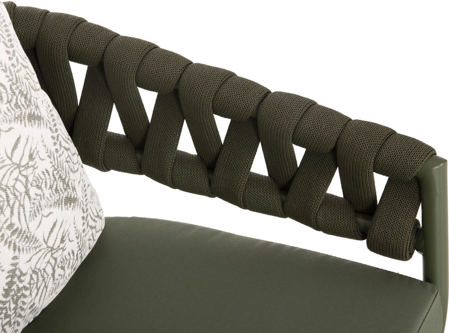 Aluminijasti naslanjač CAMDEN FH6141.09 z blazino z vzorcem - temno olivna 56x60x72-87Hcm