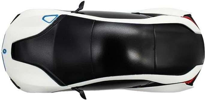 Avtomobil na daljinsko upravljanje, občutljiv na UV, bel/rumen RASTAR BMW i8, 1:24