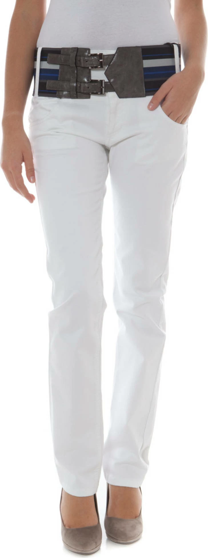 Hlače PHARD, ženske, bele