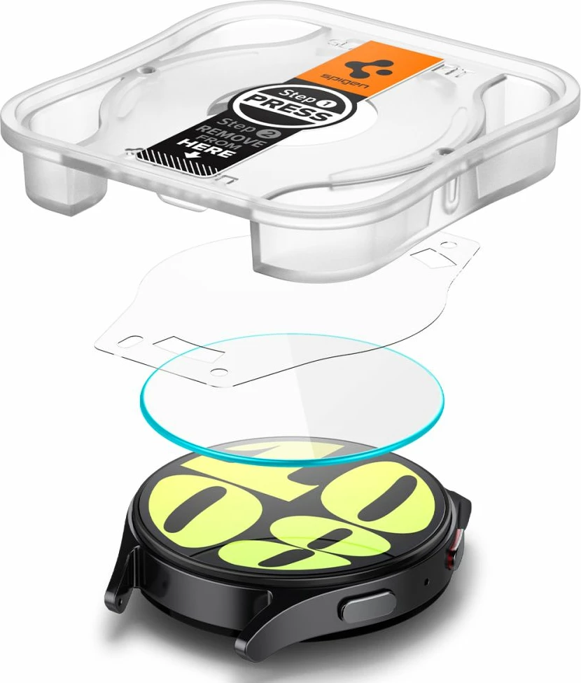 Kaljeno steklo za pametno uro Samsung Galaxy Watch 7, 40 mm, Spigen Glas.tR EZ Fit, 2 kosa