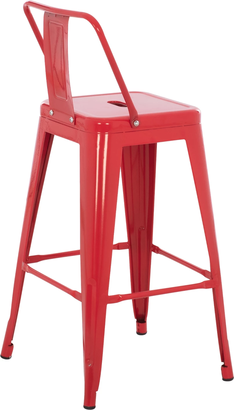 Barski stol srednje višine MELITA-PRO FH8574.44 kovinski v rdeči barvi 43x43x88H cm