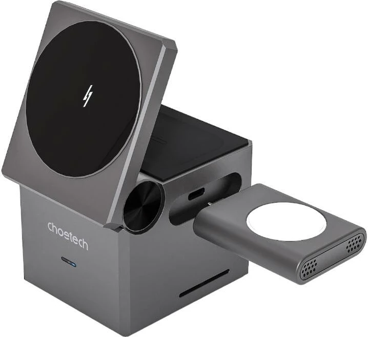 Brezžični polnilec 3-v-1 Choetech T632-F, 15 W, črn