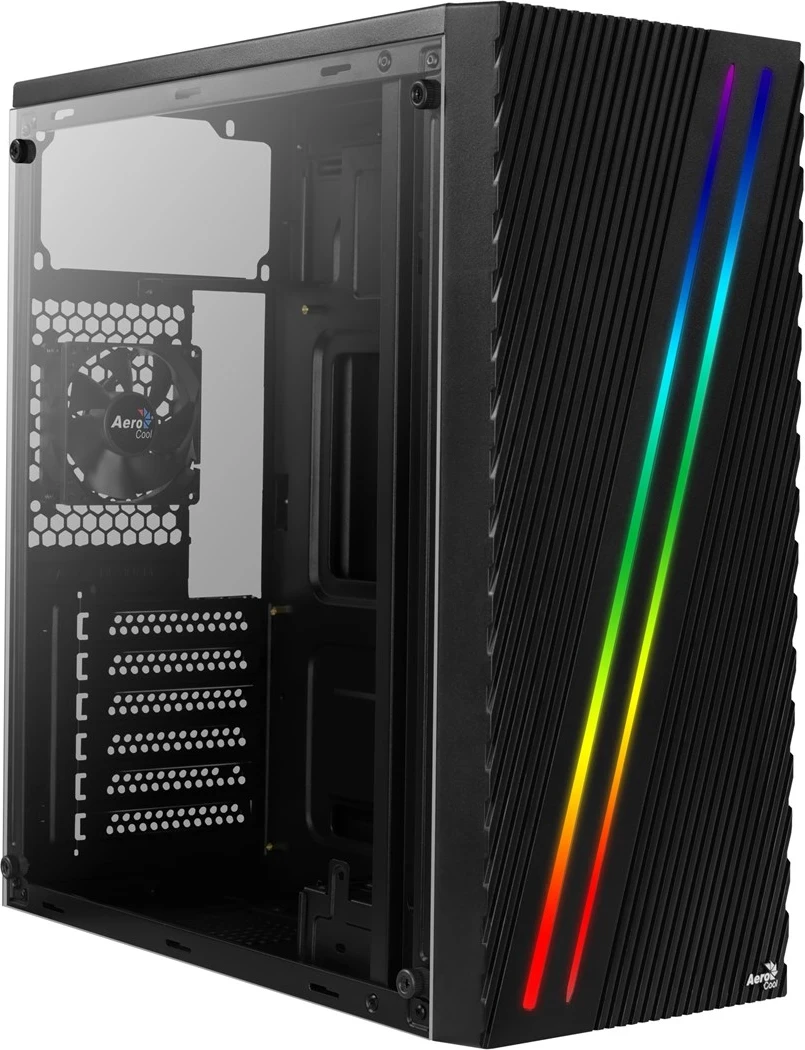 Srednje ohišje z RGB osvetlitvijo Aerocool Streak, črno