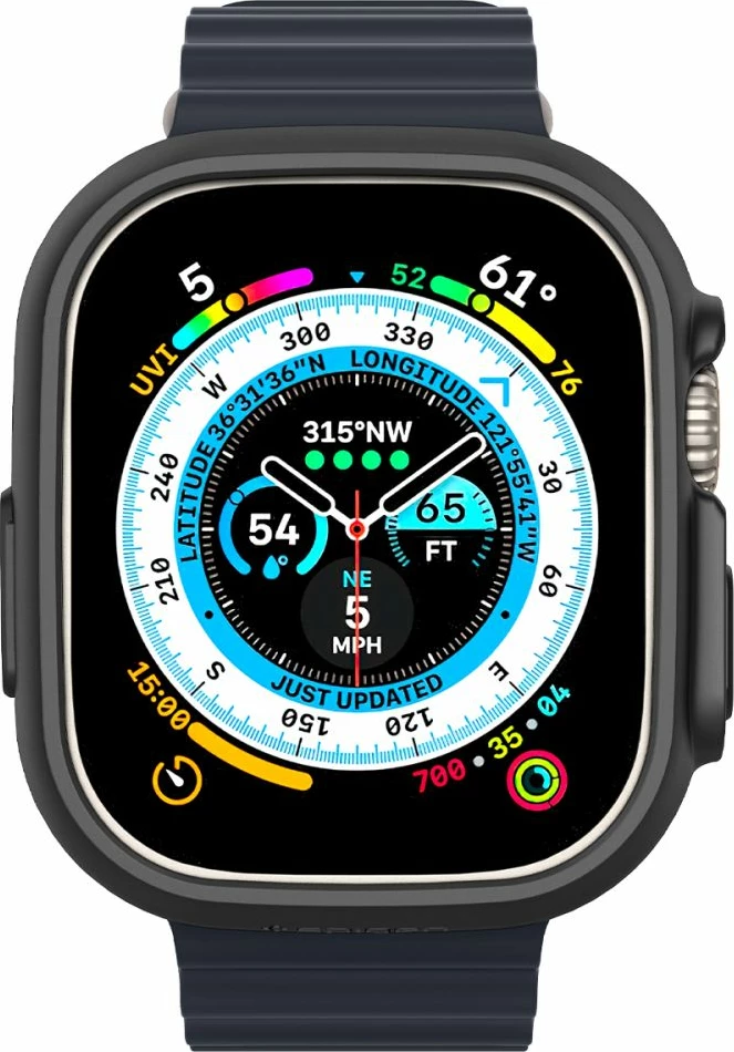 Ovitek za Apple Watch Ultra 49 mm Spigen Thin Fit, črn