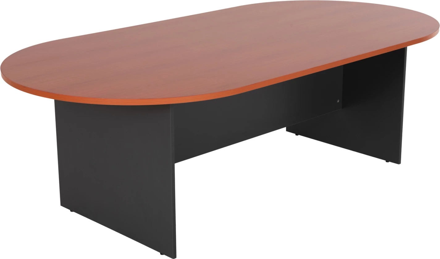 Konferenčna ovalna miza SIENNA FH2134.03 melamin v antracitni barvi - vrh v češnjevi barvi 240x120x75H cm