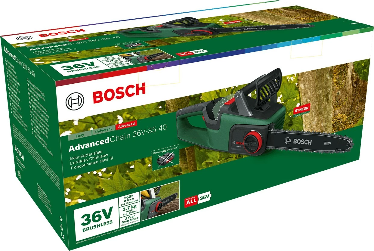 Električna verižna žaga Bosch ADVANCEDCHAIN 36V-35-40, 2 Ah, 36 V, zelena/črna