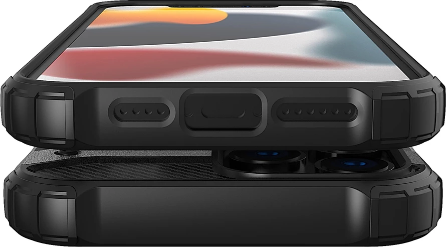 Zaščitni ovitek Hurtel Hybrid Armor za iPhone 13 Pro Max, črn