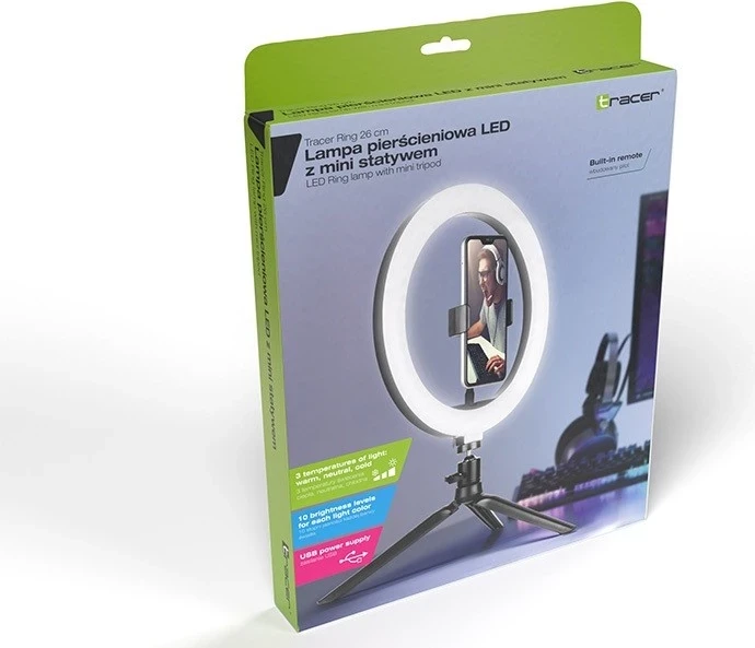 Okrogla svetilka z nosilcem Tracer, 9 cm