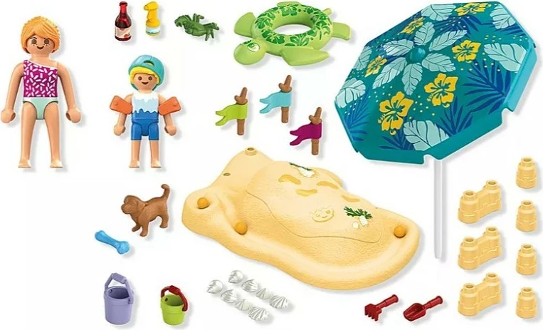 Družina na plaži Playmobil My Life 71906, 46 kosov
