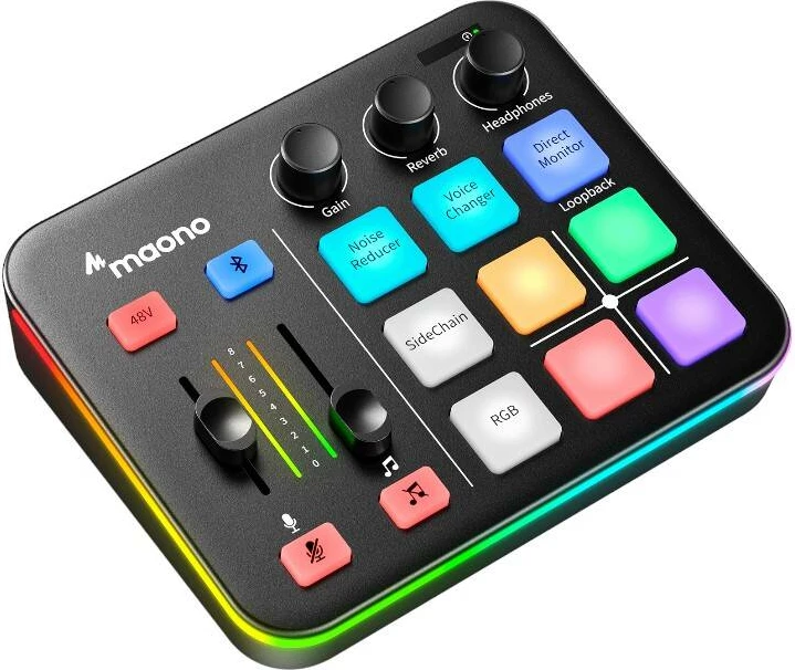 Zunanja zvočna kartica Maono G1 Neo, z RGB osvetlitvijo, črna