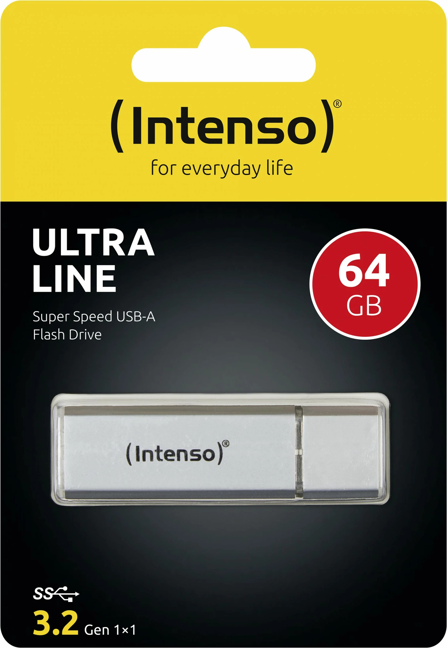 USB za shranjevanje 64 GB, USB Type-A, 3.2 Gen 1, srebrn — Intenso Ultra Line