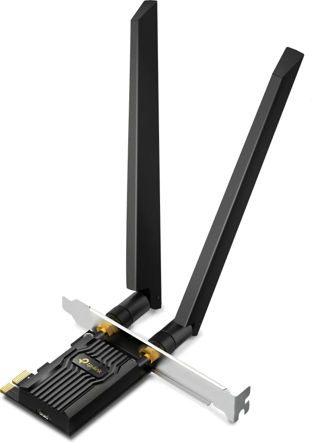 PCIe omrežna kartica Wi‑Fi 6E AXE5400, Bluetooth 5.2, zunanji anteni, črna, TP‑LINK Archer TXE72E