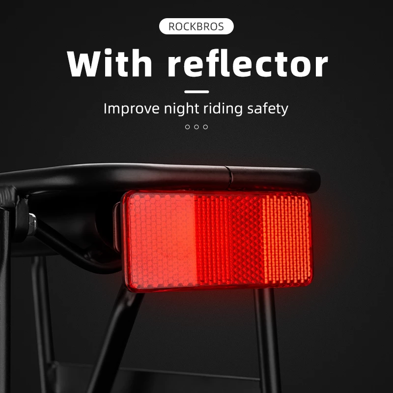 Prtljažnik za kolo z nosilci in LED lučjo Rockbros 33210004001, črn
