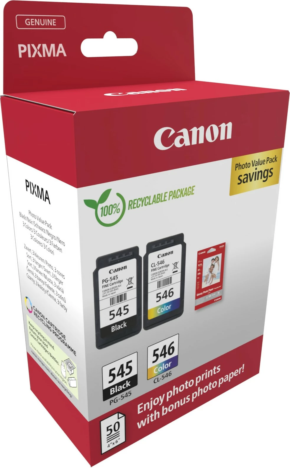 Vrednostni paket za fotografije Canon 8287B008, 8 ml, 2 kosa, 180 strani