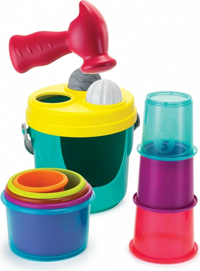 Graditeljska igrača Stolp žirafe XL B-kids, 14 delov, večbarvno