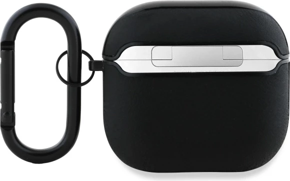 Ovitek za AirPods 4, naravno usnje, srebrn logotip, črn BMW BMA4SSLBK