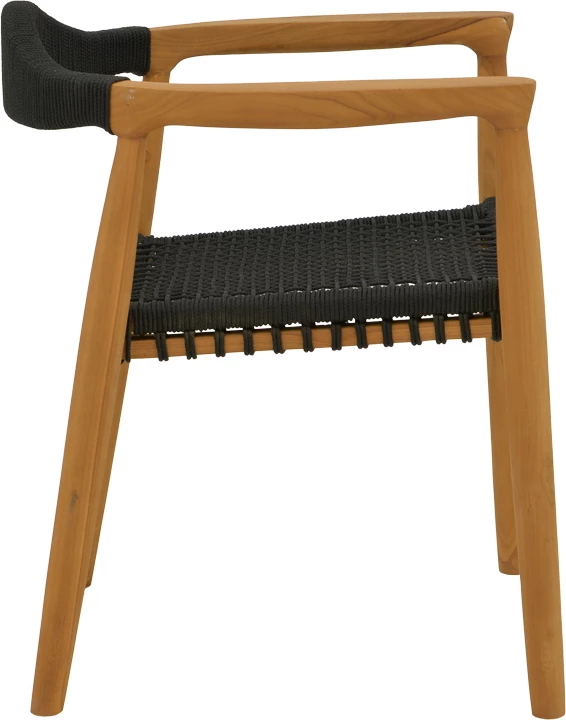 Jedilna garnitura 7-delna Ganny-Pino, teak naraven - črn 180/240x100x75 cm