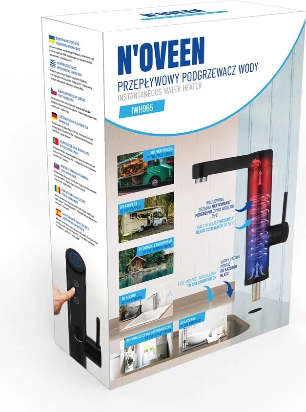 Takojšnji grelec vode N'OVEEN IWH965 INOX črn