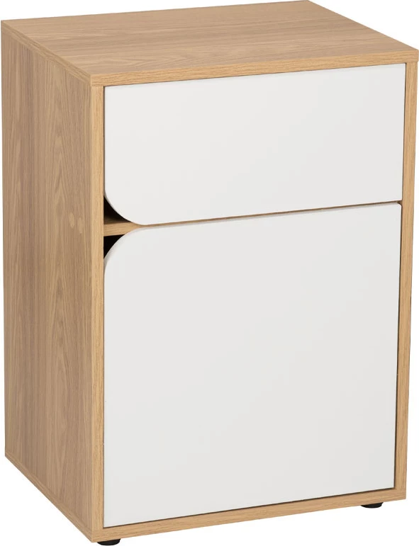 Nočna omarica Smile 2, sonoma, bela, 45x35x63.5