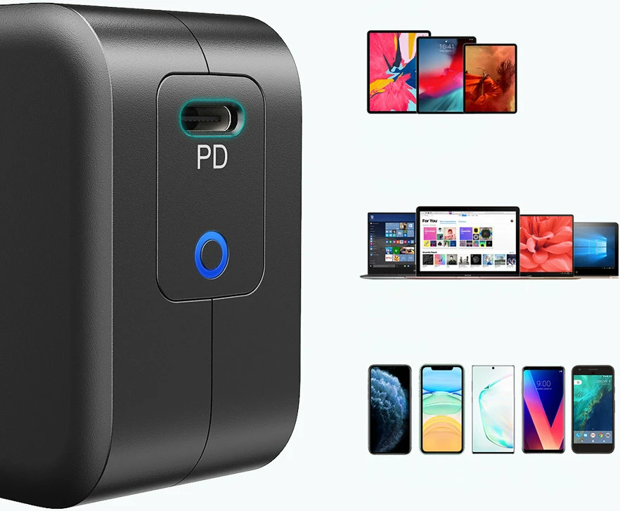 Stenski polnilec Choetech Q6006, USB Type-C, 61W, GaN, črn