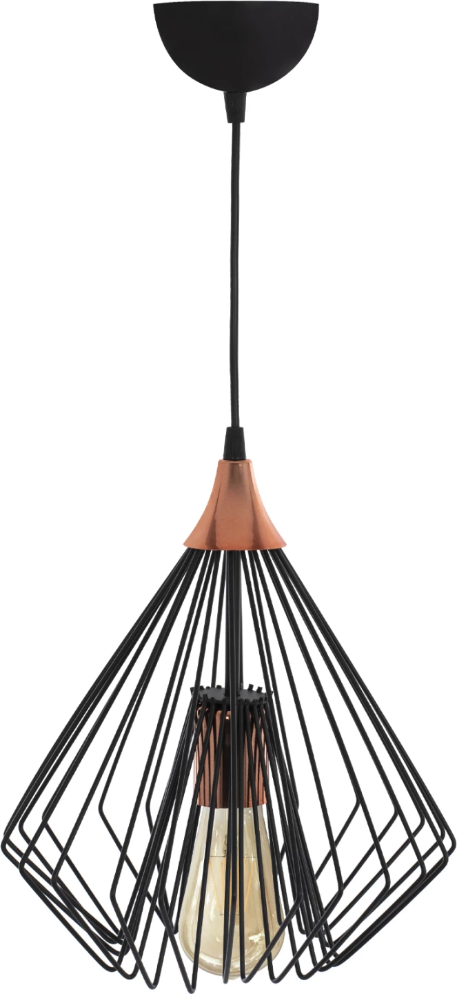 Stropna viseča svetilka iz črnih kovinskih palic v obliki diamanta Φ28x60Hcm.FH7683.01