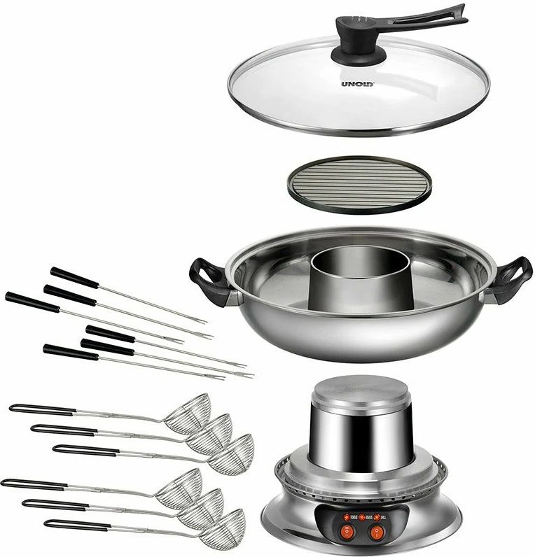 Set za fondue, 6 oseb, 2 L, črn, UNOLD 48746