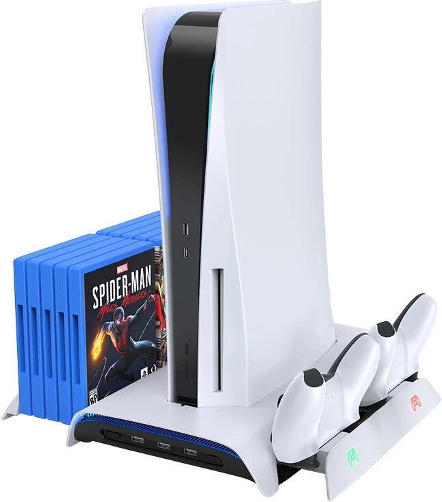 Hladilno in polnilno stojalo za PS5 KiwiHome PB01, belo