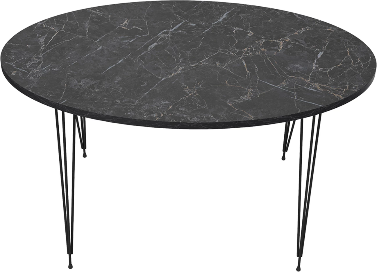 Klubska miza Granit FH18177.02 melamin v videzu črnega marmorja-črne kovinske noge 90x50x42Hcm