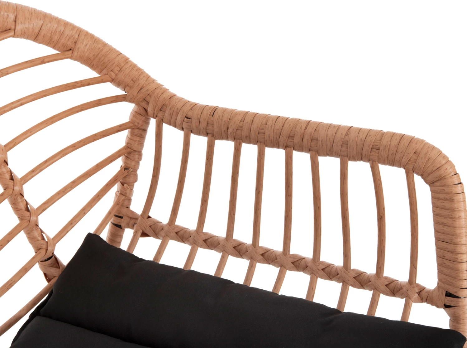 Barski stol (visok sedež) Allegra FH5640.11 p.e. rattan v bež-črni kovini 54x55x108Hcm