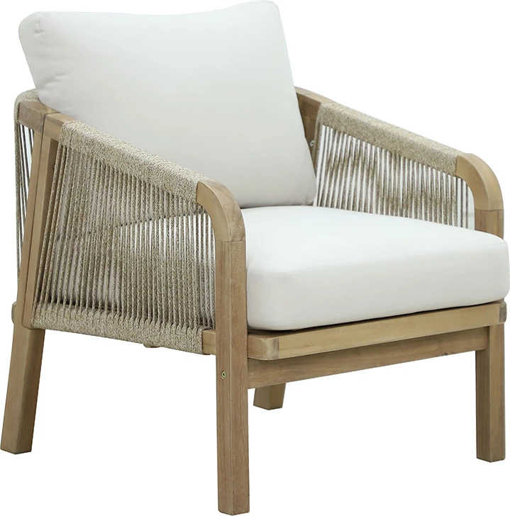 Lounge set za vrt, akacijevo drevo, bež tkanina, 4-delni Malibu