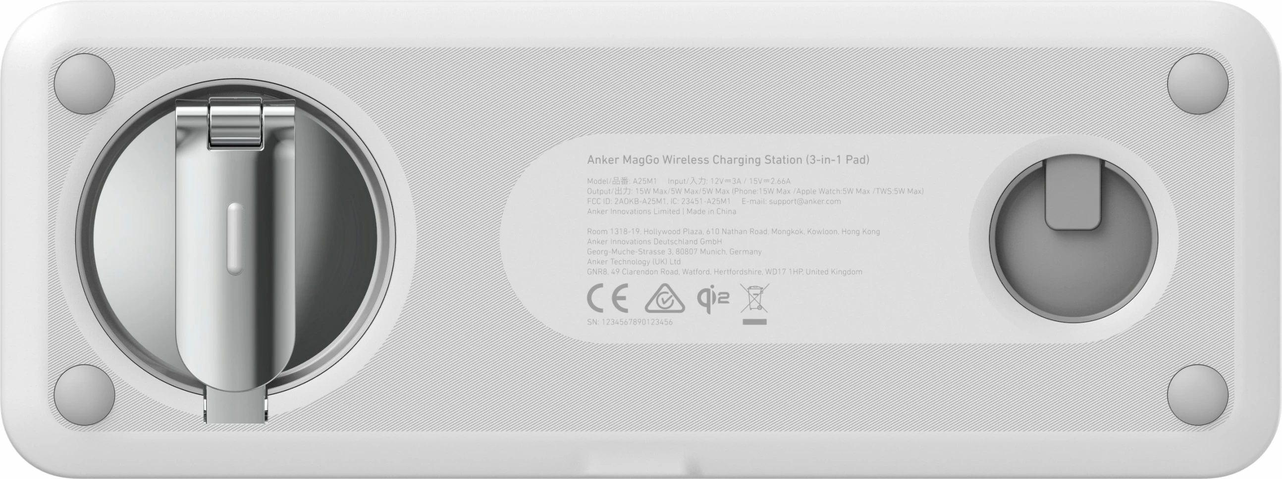 Brezžični polnilec MagGo Anker, USB, bel