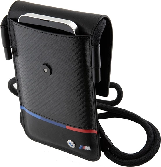 Torba denarnica BMW Carbon Tricolor Line, za telefon, črna