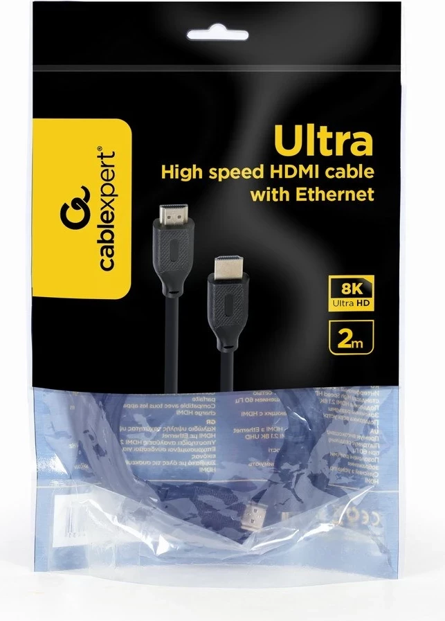 Kabel HDMI 2 m, Gembird CC-HDMI8K-2M, črn