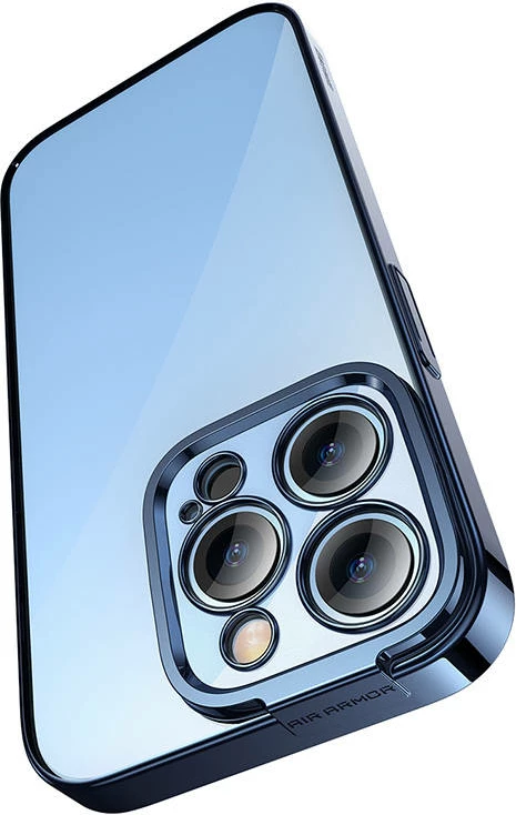 Ovitek za telefon s kaljenim steklom, moder - Baseus Glitter za iPhone 14 Pro