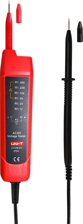 Tester napetosti AC/DC UNI-T UT22B-EU, 12–400 V, IP54, brez baterije, rdeče in sivo