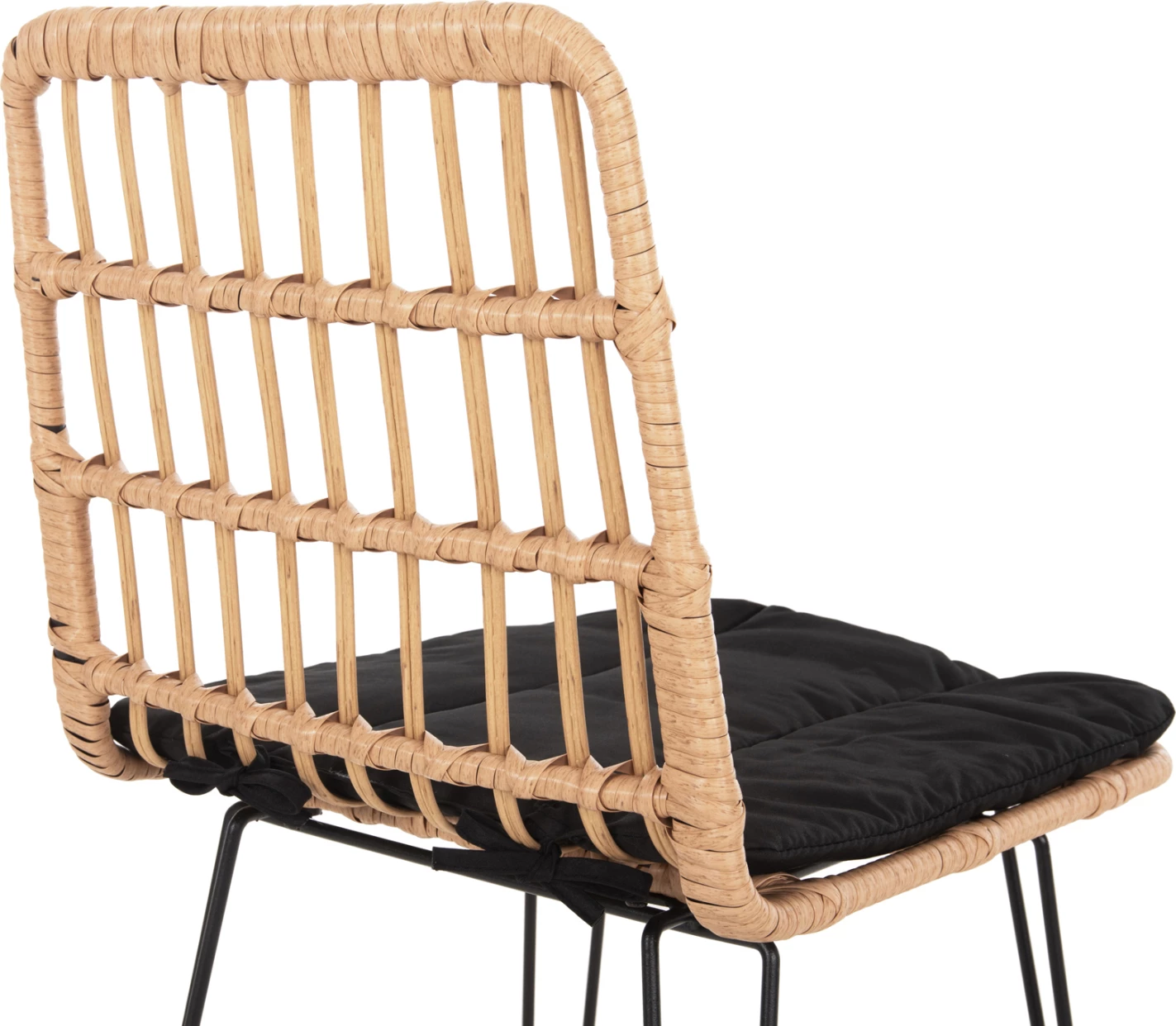 Barski stol srednje višine ALLEGRA FH5643.11 kovina in blazina črna-pletena bež 50x55x103H cm