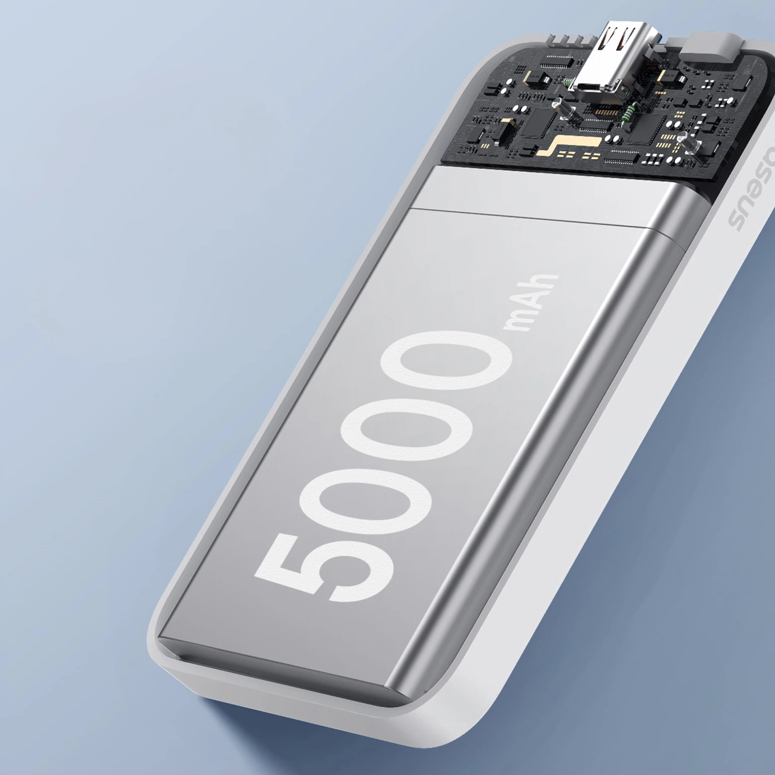 Magnetni prenosni polnilec Baseus Mini 5000mAh, 20W, z USB-C kablom, bel