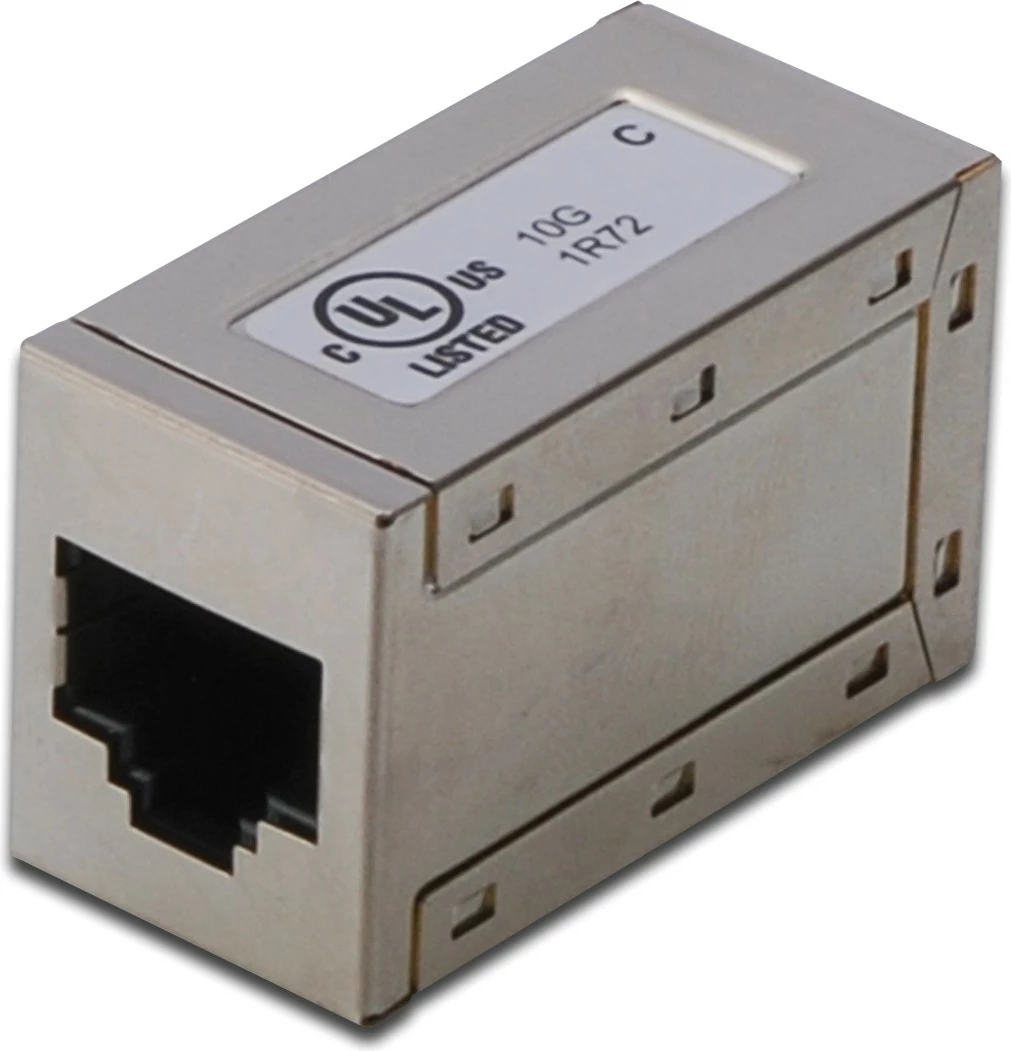 Zaščiten CAT 6 omrežni adapter, RJ45 na RJ45, Digitus, nikljeve barve