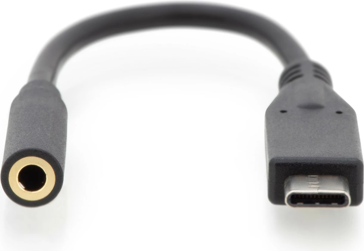 Audio adapter USB-C 0,2 m, črn — Digitus