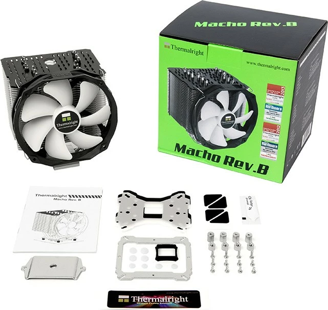 Hlajenje procesorja Thermalright Macho Rev.B, 1 ventilator, 6 heat pipe, srebrn