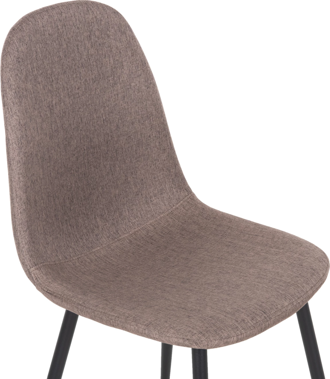 Jedilni stol LEONARDO FH00100.28 temno bež tkanina & črne kovinske noge 42x49,5x89Hcm, set 4 kosov
