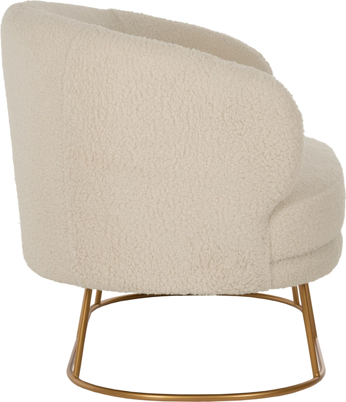 Dvosedna sedežna garnitura ARIEN FH8492.20 iz ecru boucle tkanine in z zlato kovinsko osnovo 130x75x85H cm