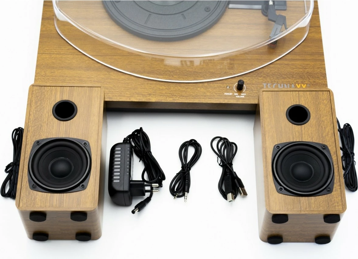 Gramofon z Bluetoothom Technaxx TX-188, 2 stereo zvočnika, les