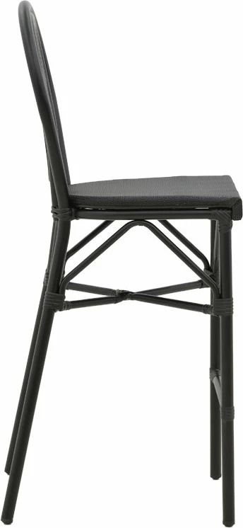 Barski stol iz aluminija, črn, tekstilene, Dezyan 41,5x53,5x116 cm